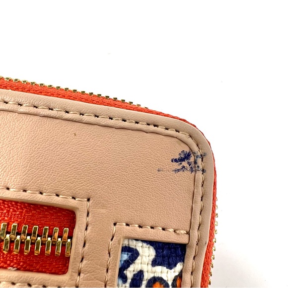 Spartina 449 Blue Boheme Yacht Club Elephant Paisley Canvas Leather Wallet - Picture 8 of 11